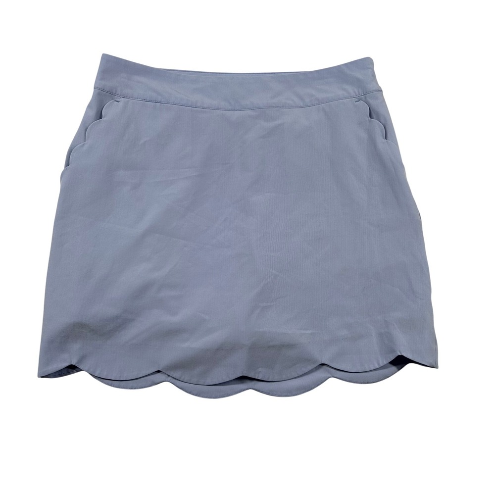 Vineyard Vines Skirt Womens 6 Performance Scalloped Pickleball Golf Light Blue